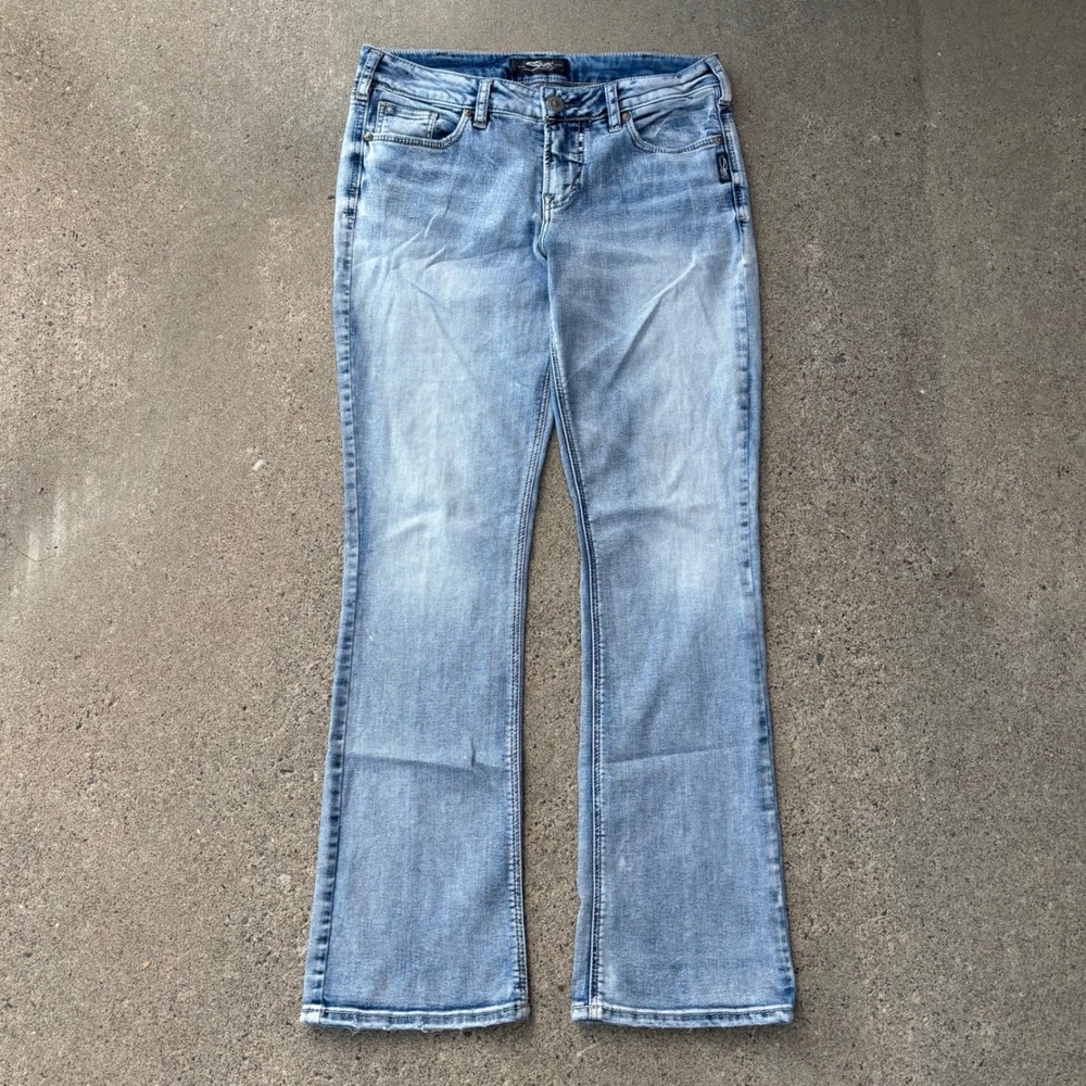 Silver Jeans Suki Slim Boot Light Wash Western Works Jeans Women's Size 30x31 - Picture 1 of 3